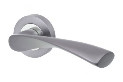 Door Handles Vision Designer Lyra Lever on Round Rose Graphite & Polished Chrome 5203